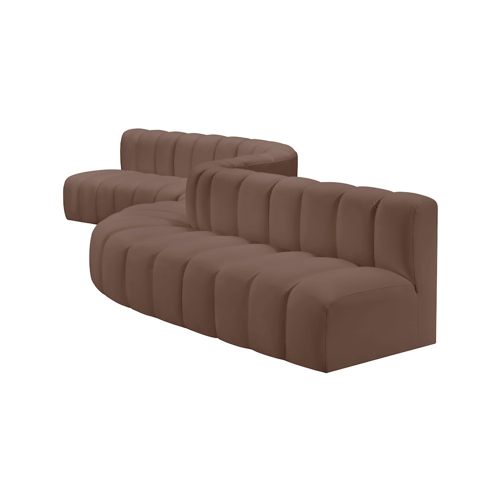 Arc Brown Vegan Leather Modular Sofa