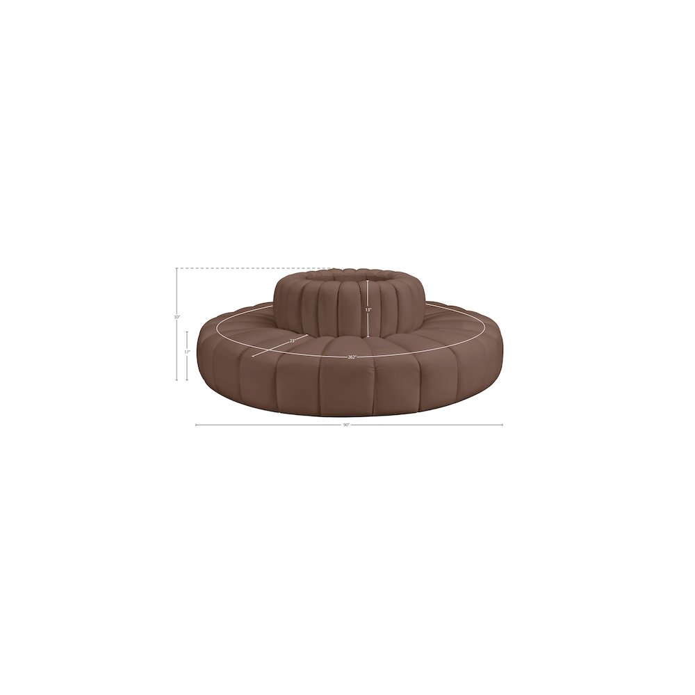 Arc Brown Vegan Leather Modular Sofa