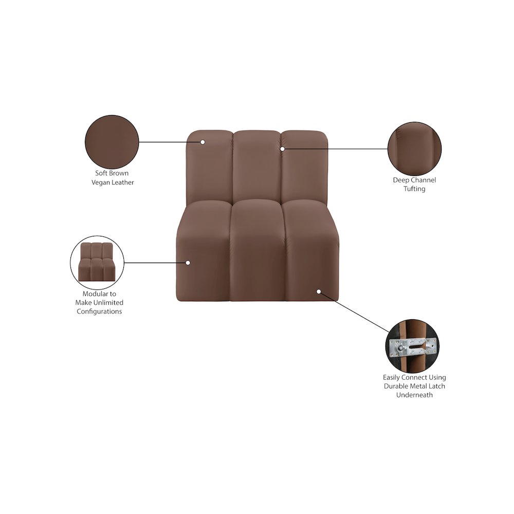 Arc Brown Vegan Leather Straight Chair
