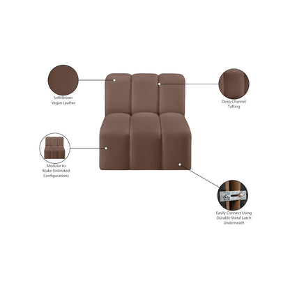 Arc Brown Vegan Leather Straight Chair