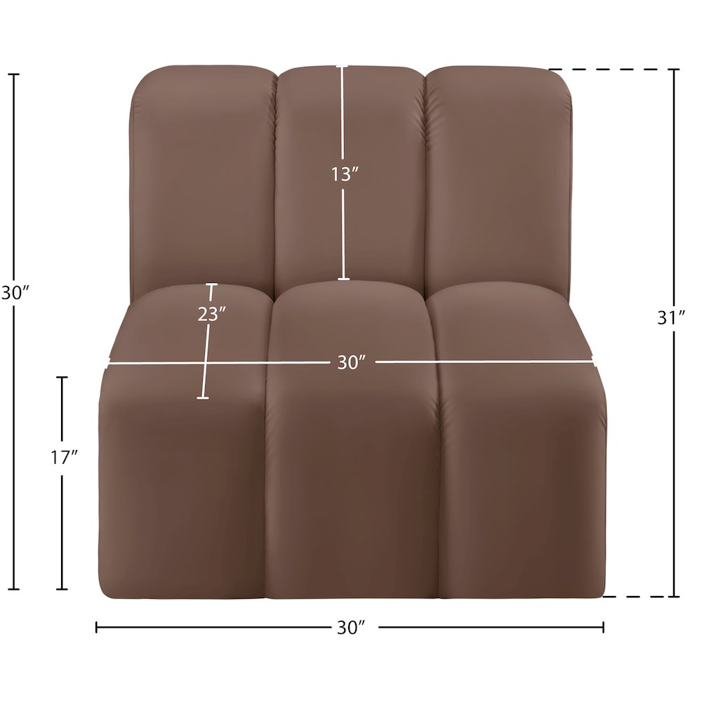Arc Brown Vegan Leather Straight Chair