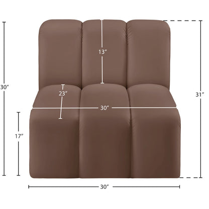 Arc Brown Vegan Leather Straight Chair