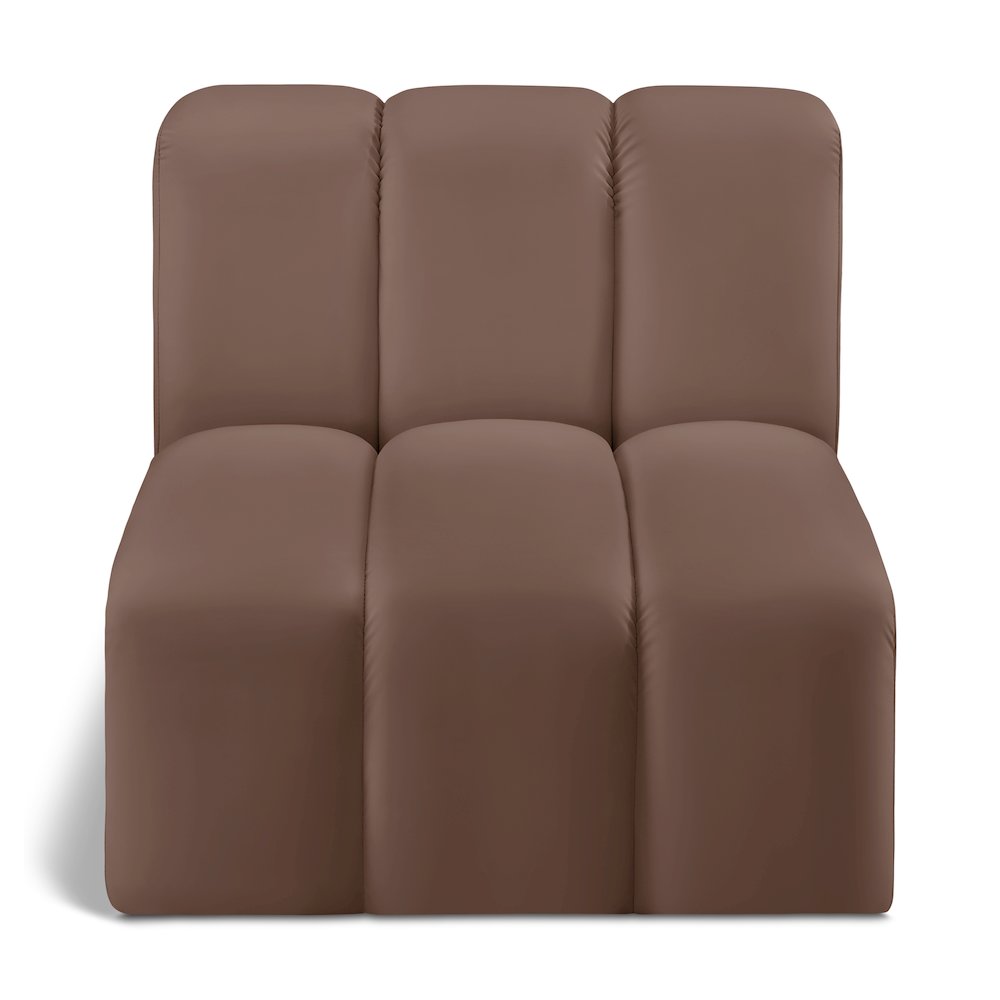 Arc Brown Vegan Leather Straight Chair