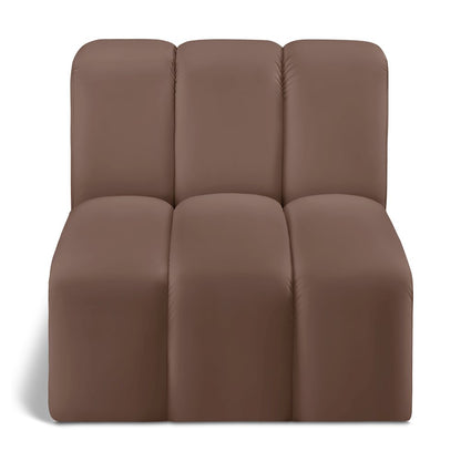 Arc Brown Vegan Leather Straight Chair