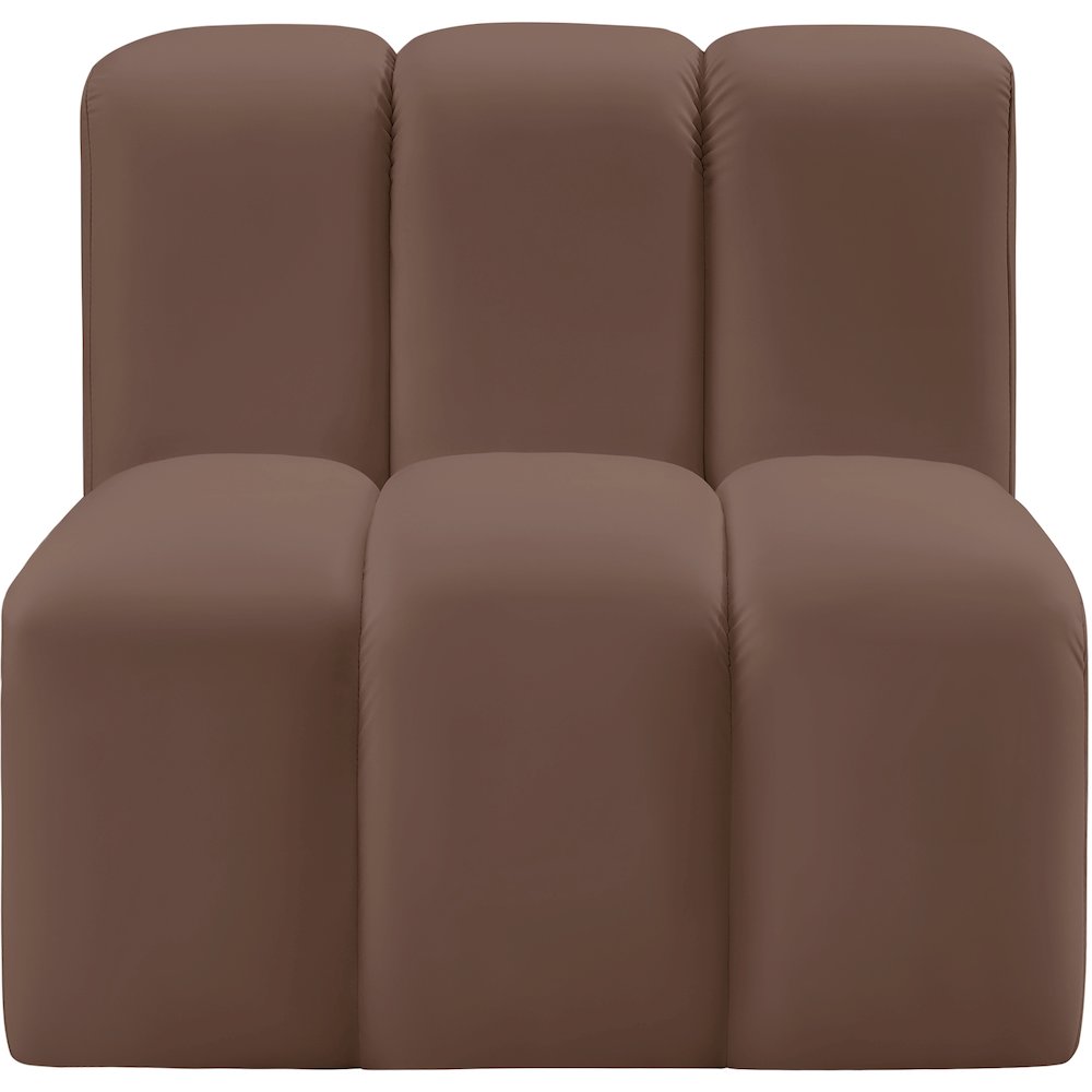 Arc Brown Vegan Leather Straight Chair