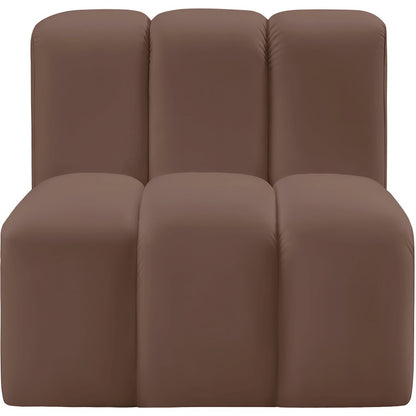 Arc Brown Vegan Leather Straight Chair