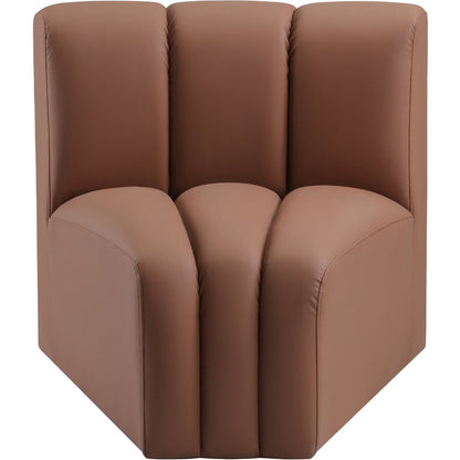 Arc Cognac Vegan Leather Curved Corner