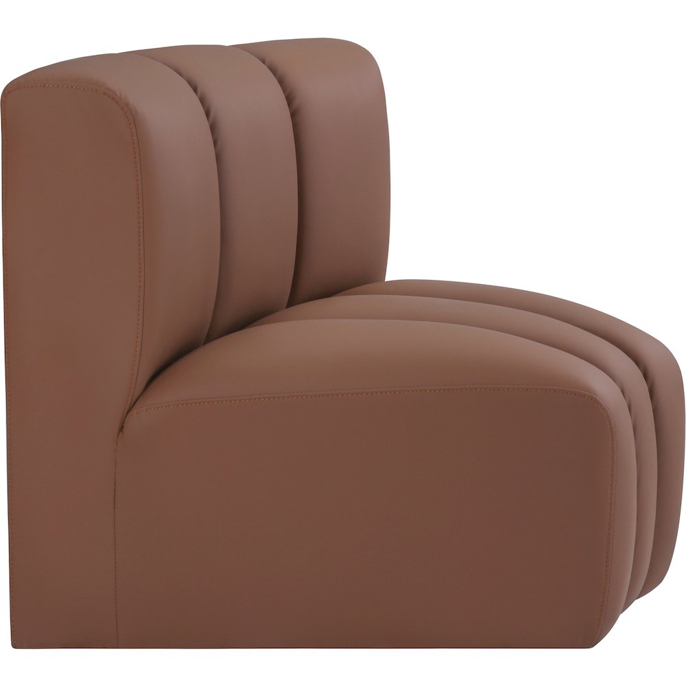 Arc Cognac Vegan Leather Curved Corner