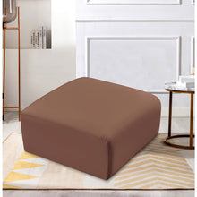 Arc Cognac Vegan Leather Ottoman
