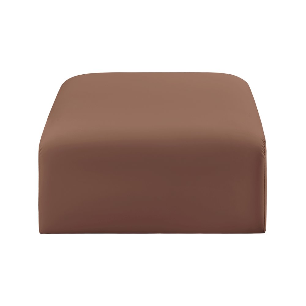 Arc Cognac Vegan Leather Ottoman
