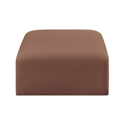 Arc Cognac Vegan Leather Ottoman