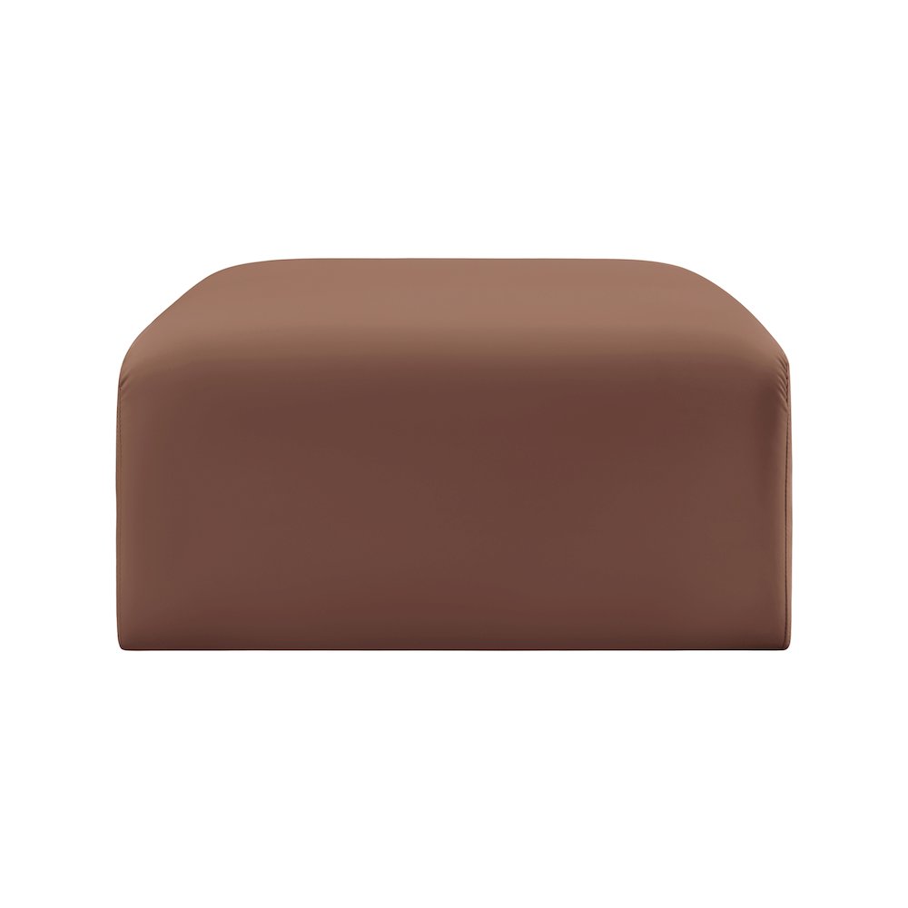 Arc Cognac Vegan Leather Ottoman