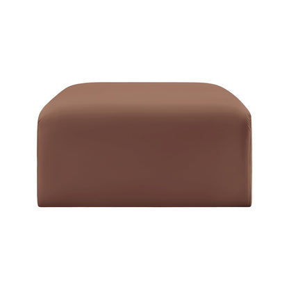 Arc Cognac Vegan Leather Ottoman