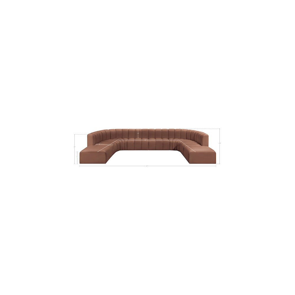 Arc Cognac Vegan Leather Modular Sofa