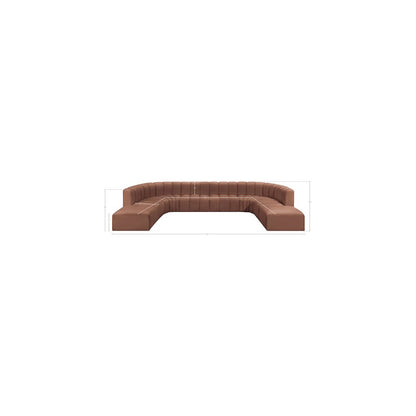 Arc Cognac Vegan Leather Modular Sofa