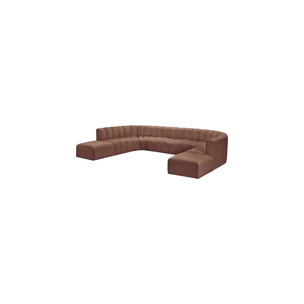 Arc Cognac Vegan Leather Modular Sofa