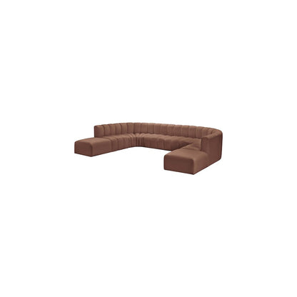Arc Cognac Vegan Leather Modular Sofa