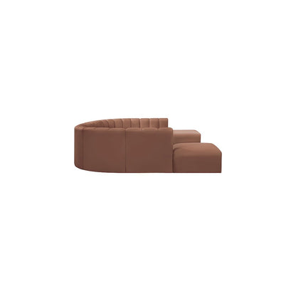 Arc Cognac Vegan Leather Modular Sofa
