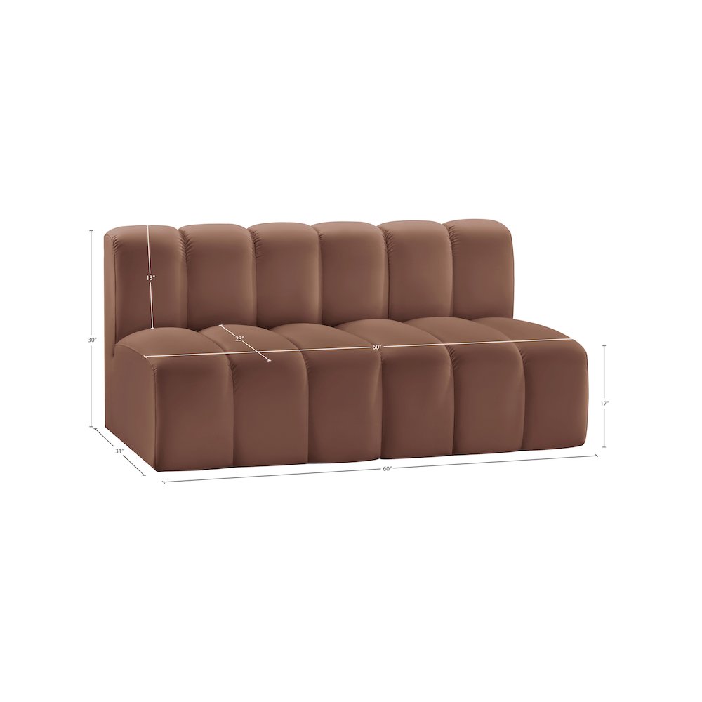Arc Cognac Vegan Leather Modular Sofa