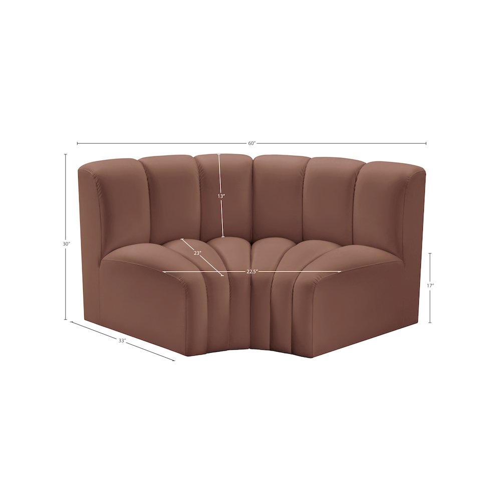 Arc Cognac Vegan Leather Modular Sofa