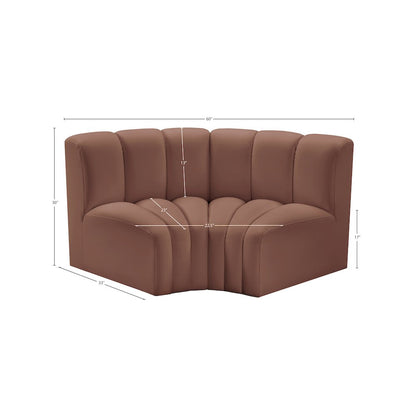 Arc Cognac Vegan Leather Modular Sofa