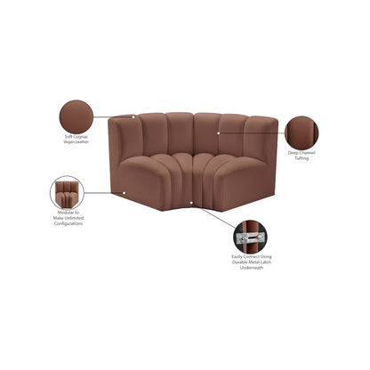 Arc Cognac Vegan Leather Modular Sofa