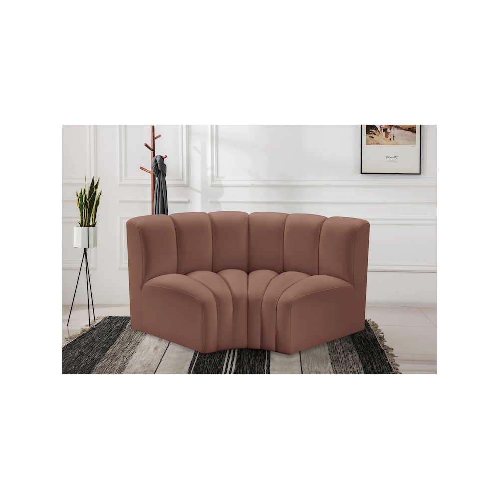 Arc Cognac Vegan Leather Modular Sofa