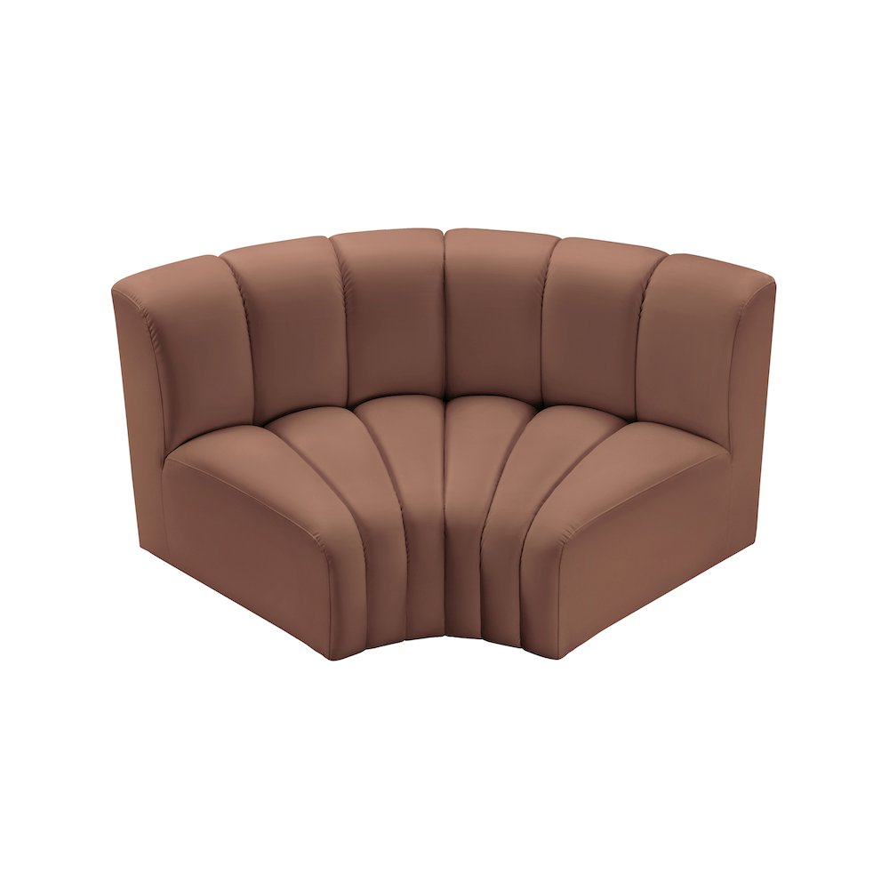 Arc Cognac Vegan Leather Modular Sofa