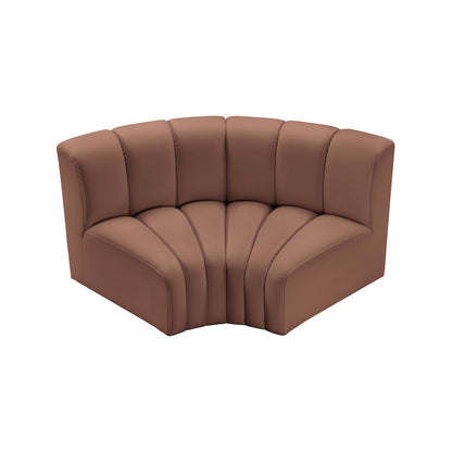 Arc Cognac Vegan Leather Modular Sofa