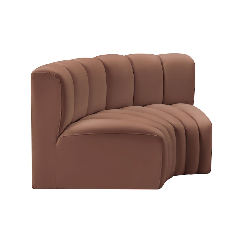Arc Cognac Vegan Leather Modular Sofa