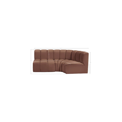 Arc Cognac Vegan Leather Modular Sofa