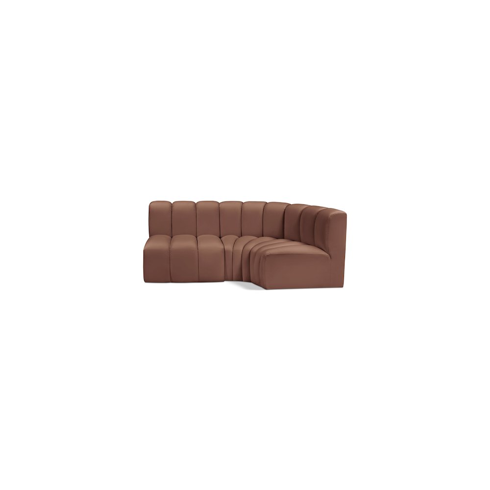 Arc Cognac Vegan Leather Modular Sofa