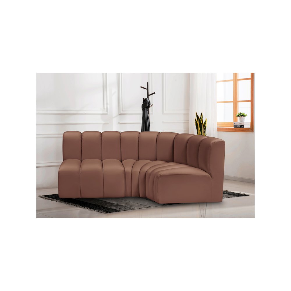 Arc Cognac Vegan Leather Modular Sofa