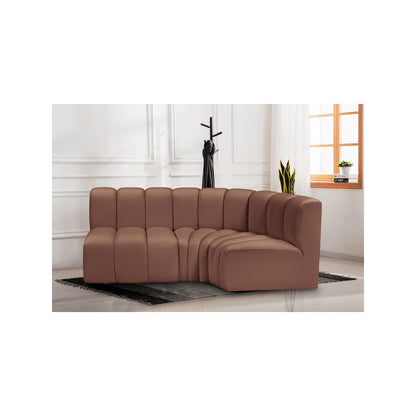 Arc Cognac Vegan Leather Modular Sofa