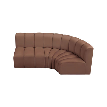 Arc Cognac Vegan Leather Modular Sofa