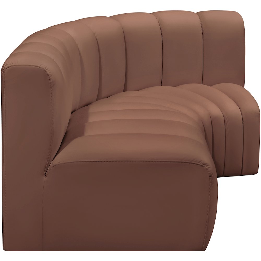 Arc Cognac Vegan Leather Modular Sofa