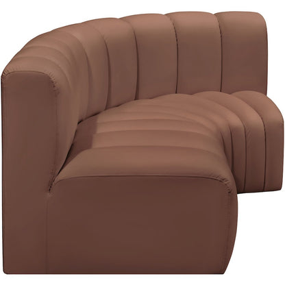 Arc Cognac Vegan Leather Modular Sofa
