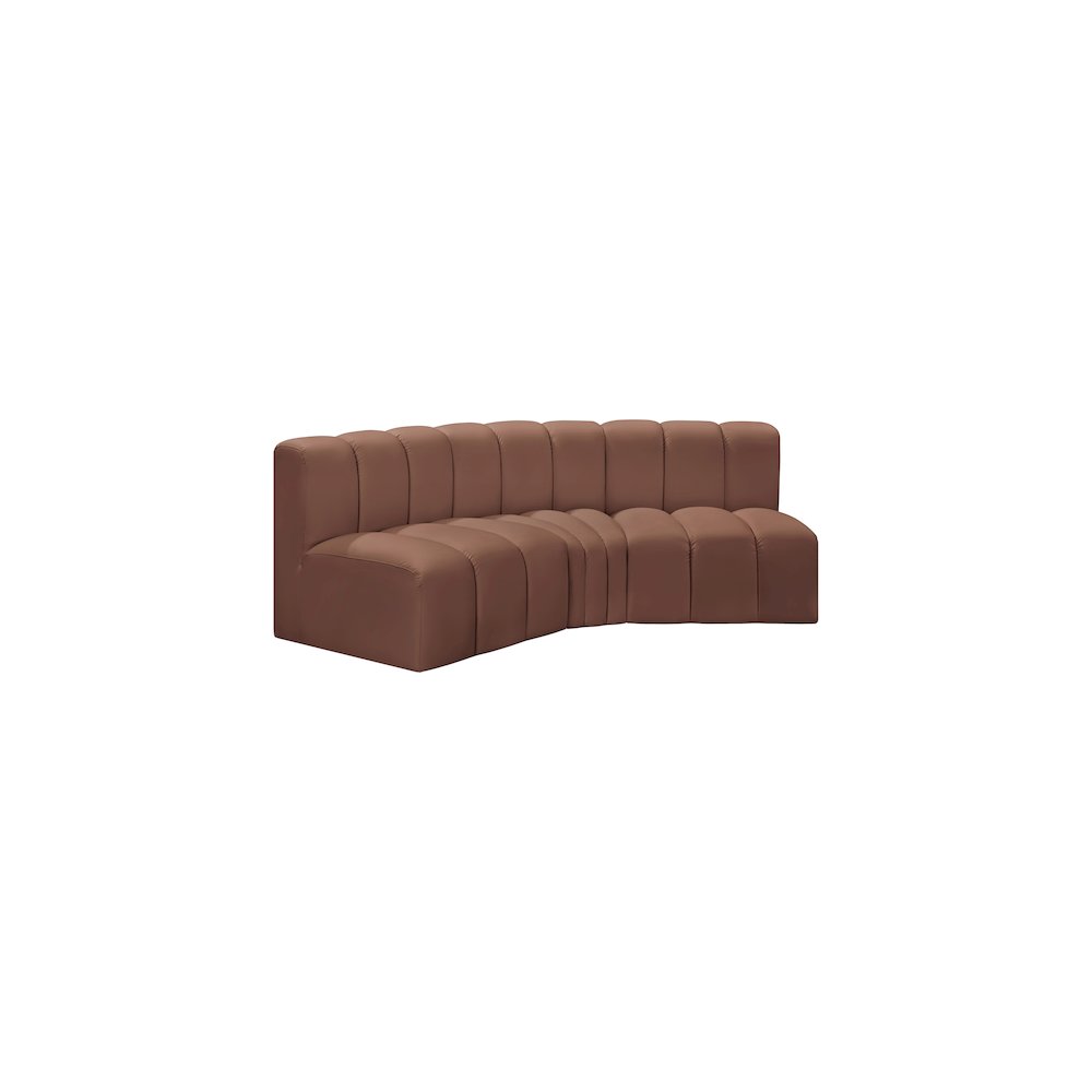 Arc Cognac Vegan Leather Modular Sofa
