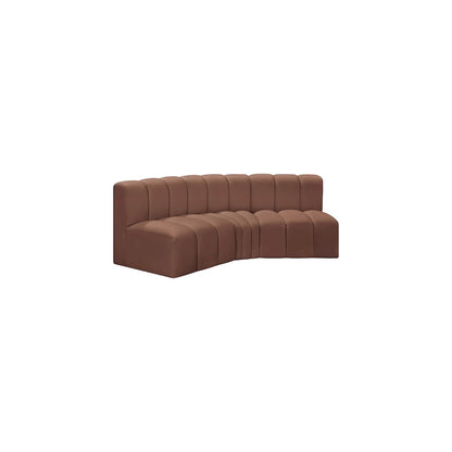 Arc Cognac Vegan Leather Modular Sofa