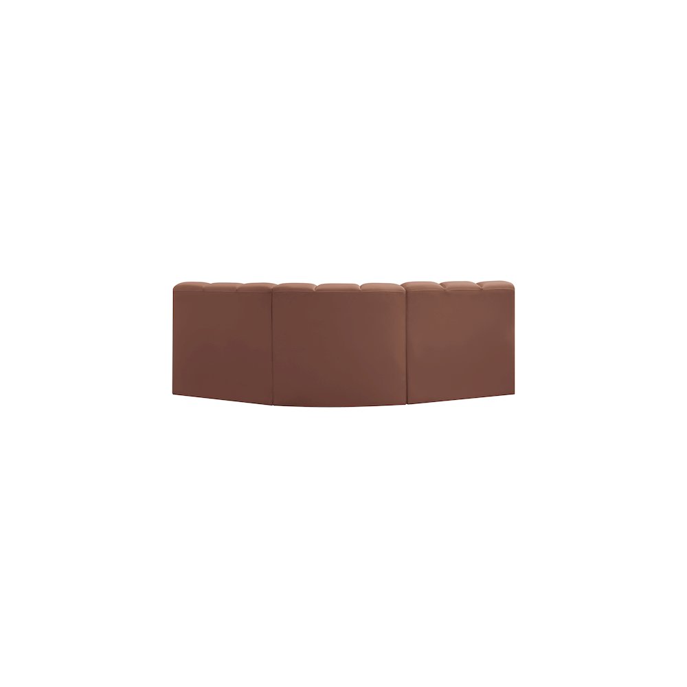 Arc Cognac Vegan Leather Modular Sofa