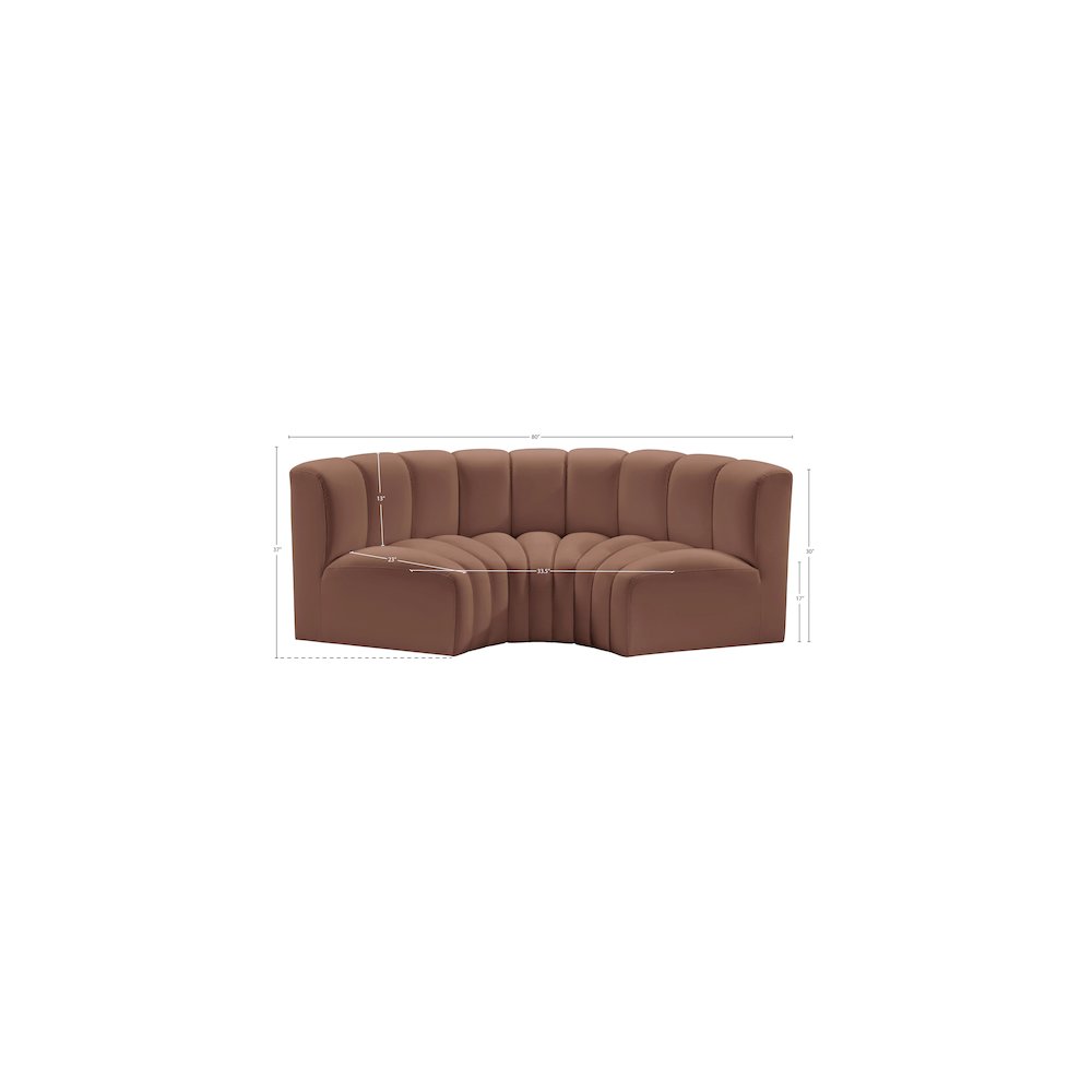 Arc Cognac Vegan Leather Modular Sofa
