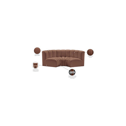 Arc Cognac Vegan Leather Modular Sofa