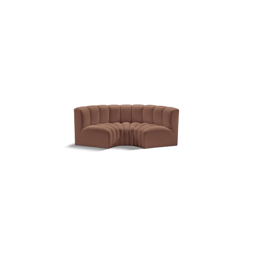Arc Cognac Vegan Leather Modular Sofa