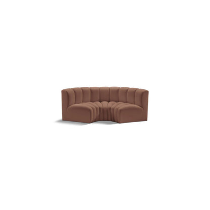 Arc Cognac Vegan Leather Modular Sofa