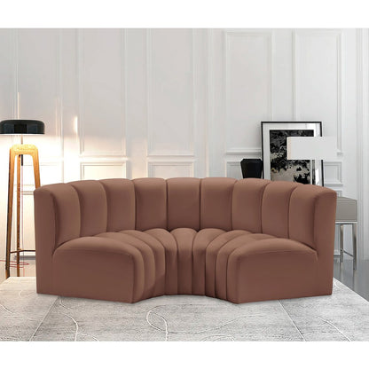 Arc Cognac Vegan Leather Modular Sofa