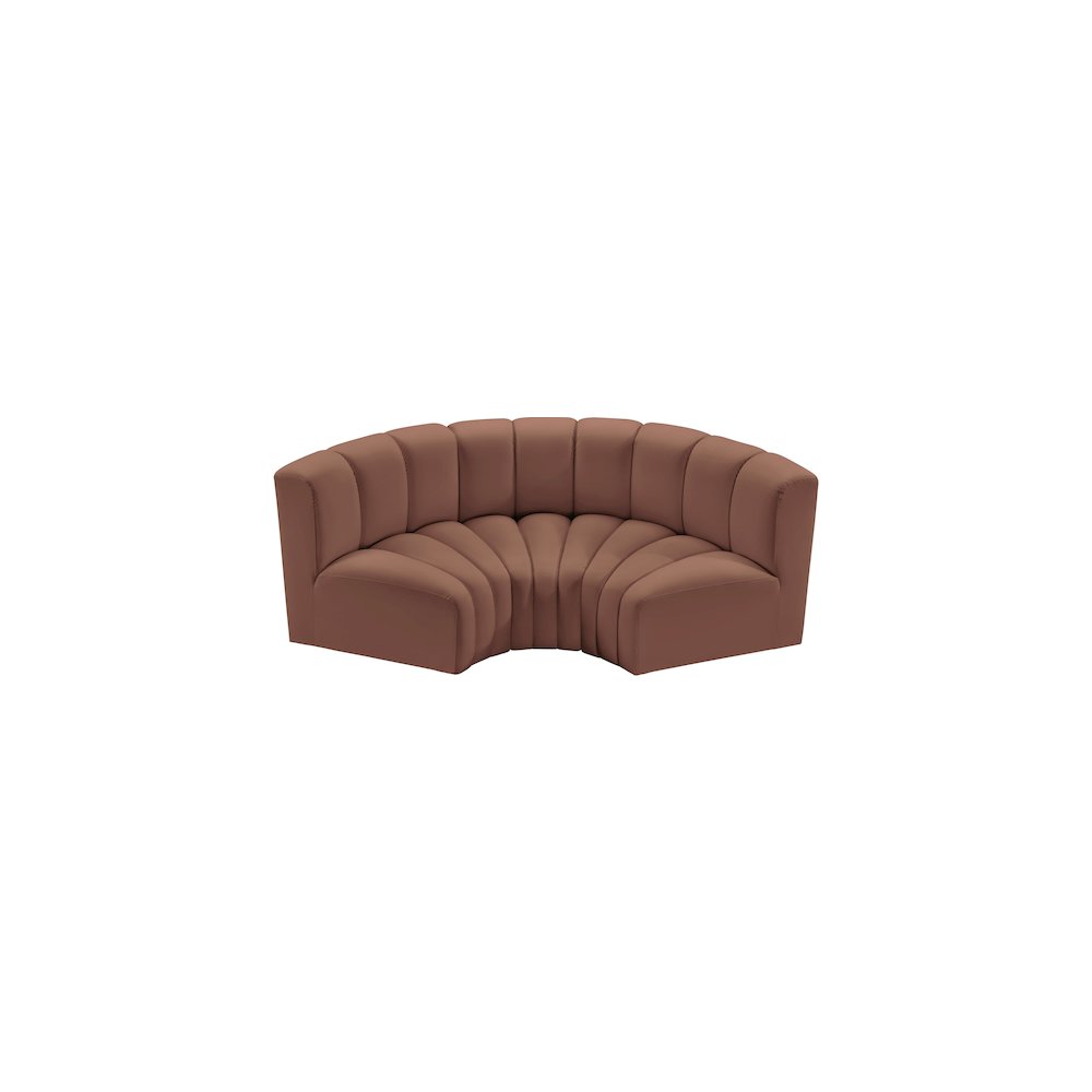 Arc Cognac Vegan Leather Modular Sofa