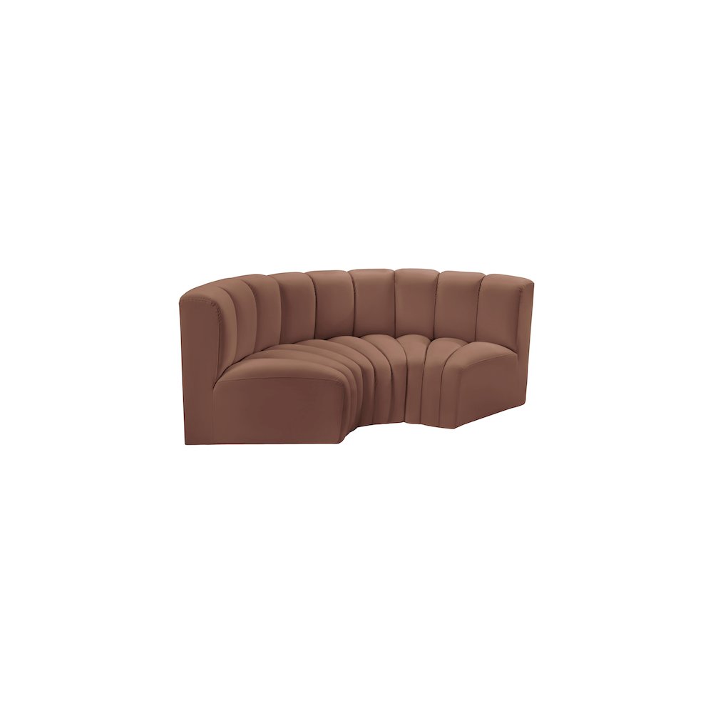 Arc Cognac Vegan Leather Modular Sofa