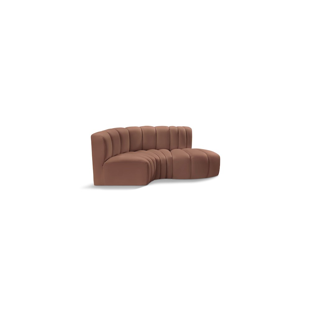 Arc Cognac Vegan Leather Modular Sofa