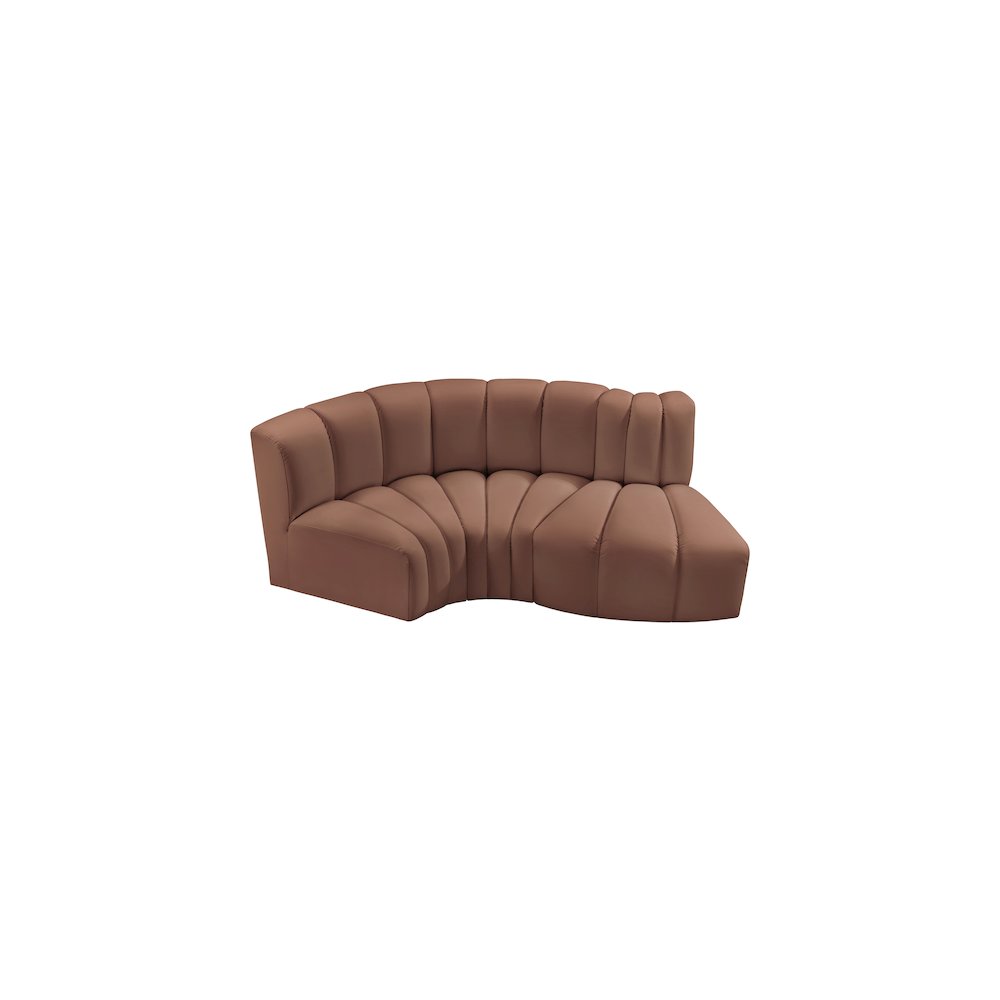 Arc Cognac Vegan Leather Modular Sofa