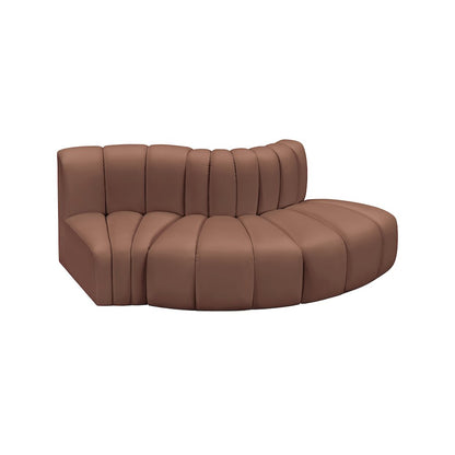 Arc Cognac Vegan Leather Modular Sofa